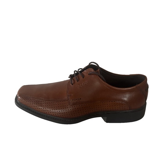 ECCO Men\'s 10.5 Leather Oxford Dress Shoes Brown Perforated